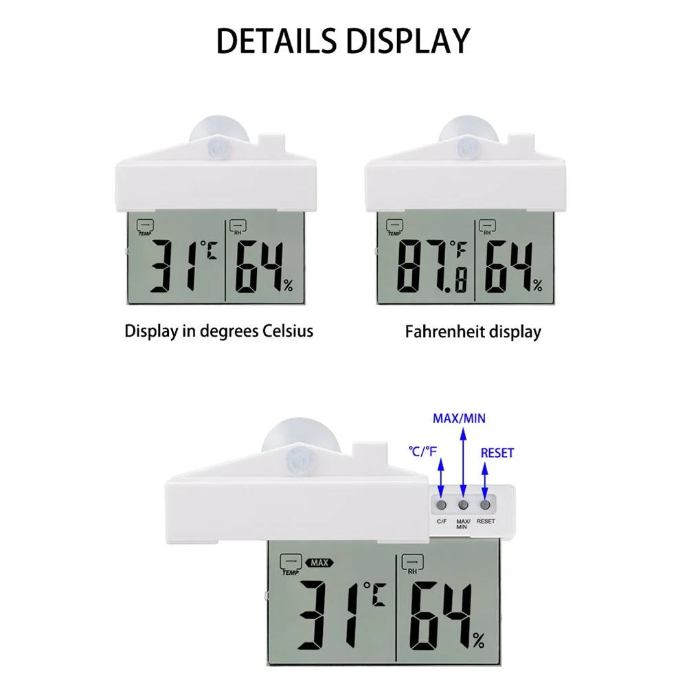 TS-H220 Digital Hygrometer Thermometer with Suction Cup Multifunction Temperature Humidity Monitor - 5
