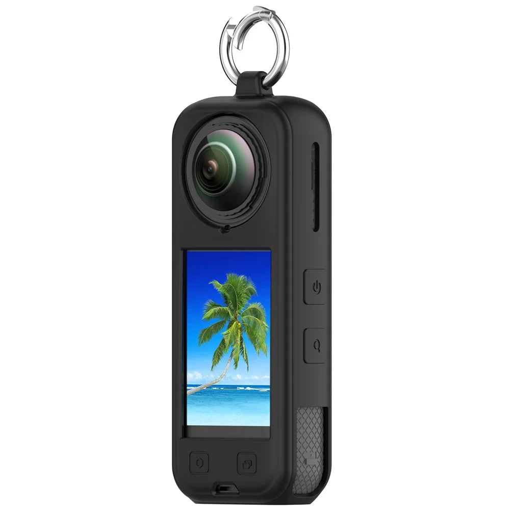 For Insta360 X5 Protective Case Shockproof Camera Silicone Cover Housing Shell - Black - 2