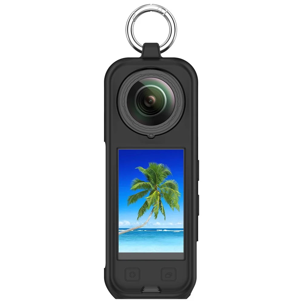For Insta360 X5 Protective Case Shockproof Camera Silicone Cover Housing Shell - Black - 3