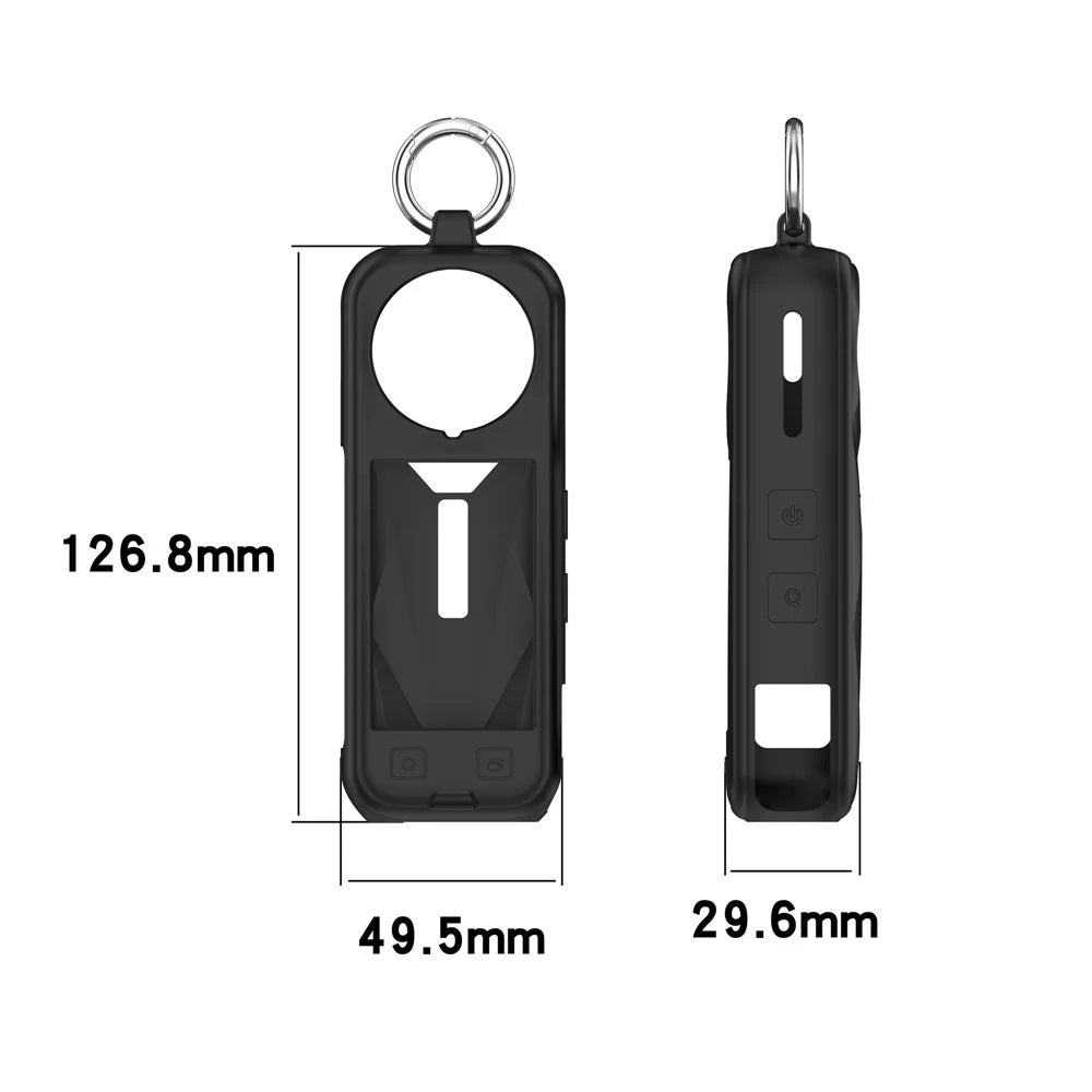 For Insta360 X5 Protective Case Shockproof Camera Silicone Cover Housing Shell - Black - 7
