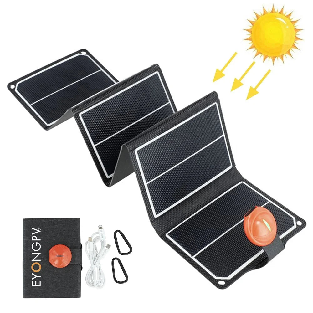 EYNOGPV 14W Foldable Portable Solar Panel Charger High-Efficiency Waterproof Outdoor Emergency Power - 1