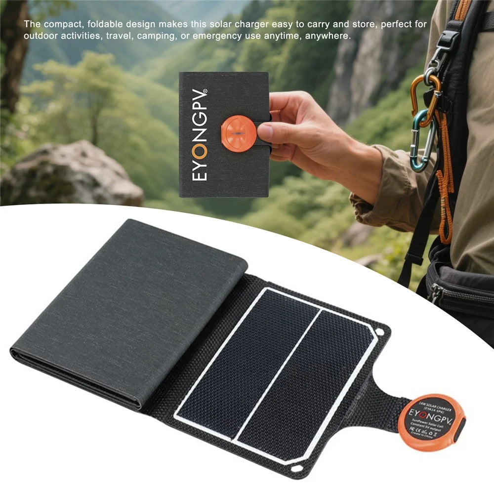 EYNOGPV 14W Foldable Portable Solar Panel Charger High-Efficiency Waterproof Outdoor Emergency Power - 3