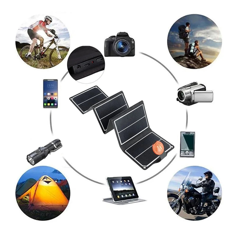 EYNOGPV 14W Foldable Portable Solar Panel Charger High-Efficiency Waterproof Outdoor Emergency Power - 6