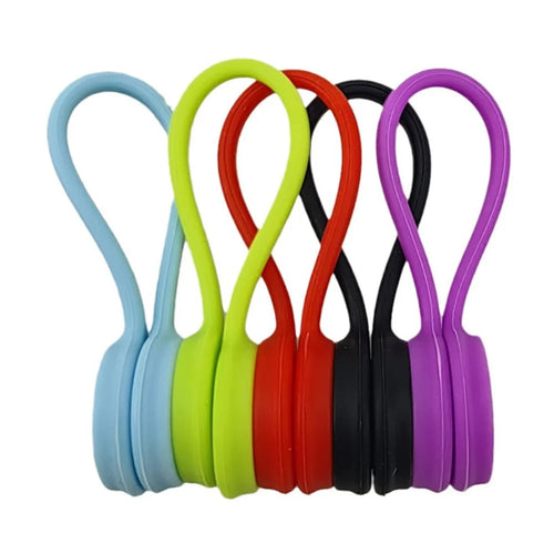 5 Pcs Magnetic Cable Winder Earphone Cord Organizer Silicone Wire Holder Random Color - 1