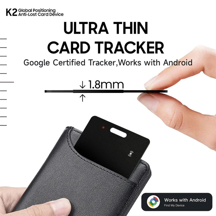 K2 Tracker Portable Card Style Global Positioning Finder Anti-Lost Locator - Black - 4