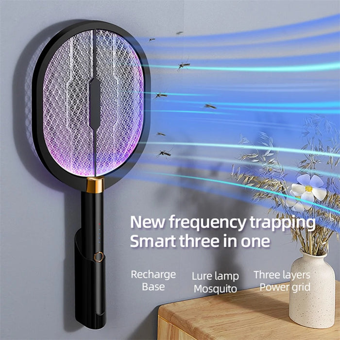 XQN-898 3 in 1 Electric Mosquito Swatter Killer LED Light USB Rechargeable Mosquito Insect Racket Trap Fly Bug Zapper - 5