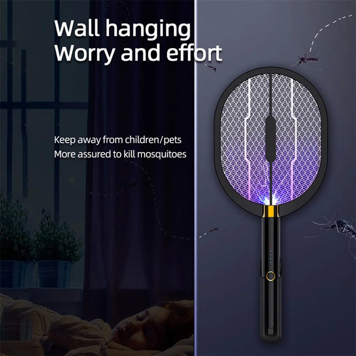 XQN-898 3 in 1 Electric Mosquito Swatter Killer LED Light USB Rechargeable Mosquito Insect Racket Trap Fly Bug Zapper - 6