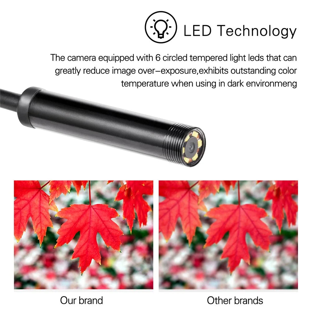 5.5mm Lens Waterproof Endoscope for Android Phone Industrial Inspection Camera with 1.5m Flexible Cable - 2