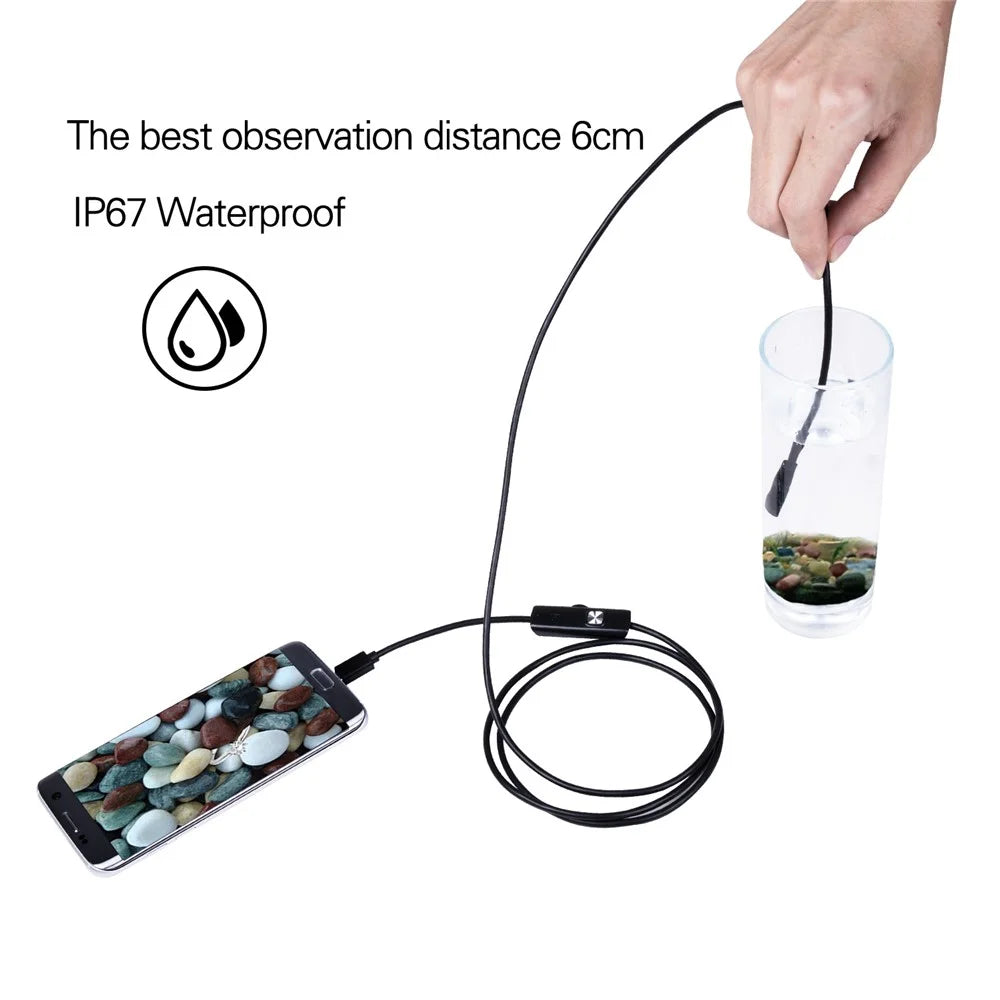 5.5mm Lens Waterproof Endoscope for Android Phone Industrial Inspection Camera with 1.5m Flexible Cable - 3
