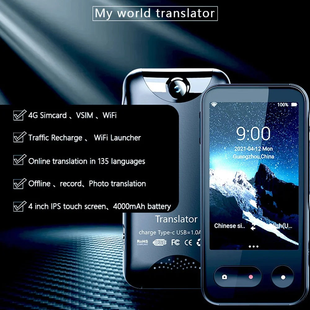T7 1+16GB Smart Voice Translator 500W HD Camera Photo Translation 4G WiFi Translation Device - 2