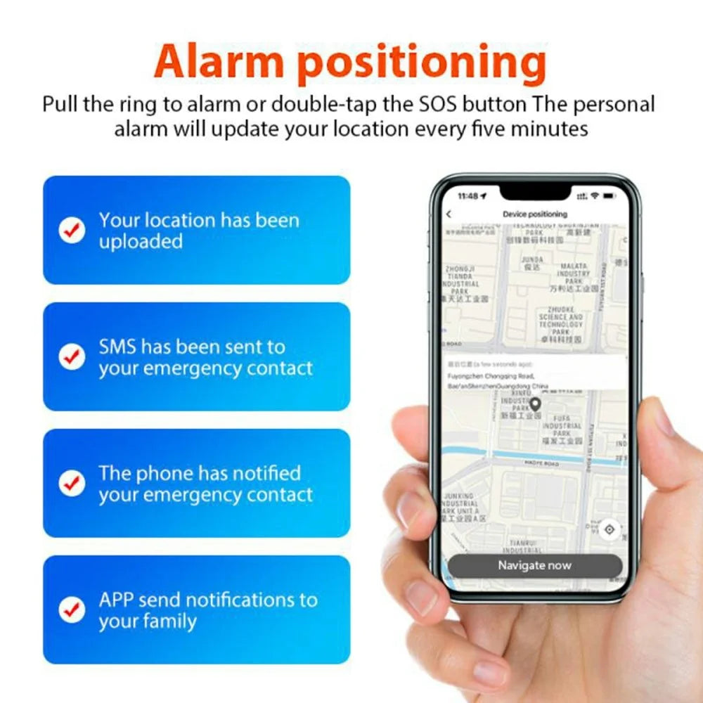B500 Tuya Smart Tracker Emergency SOS Button Personal Safety Alarm for Women Children - 3