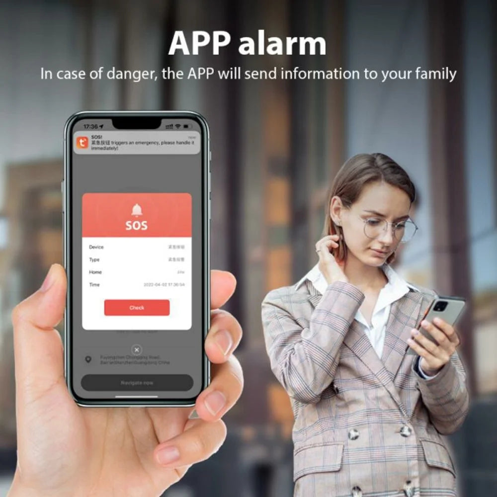 B500 Tuya Smart Tracker Emergency SOS Button Personal Safety Alarm for Women Children - 7