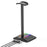 NEW BEE Z8 RGB Light Headphone Stand with USB + Type-C Expansion Hub Gaming Headset Holder Display Rack - Black - 3