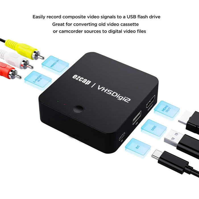 EZCAP 181P VHS to MP4 Converter Video Capture Box VHSDigi2 AV Recorder - 3
