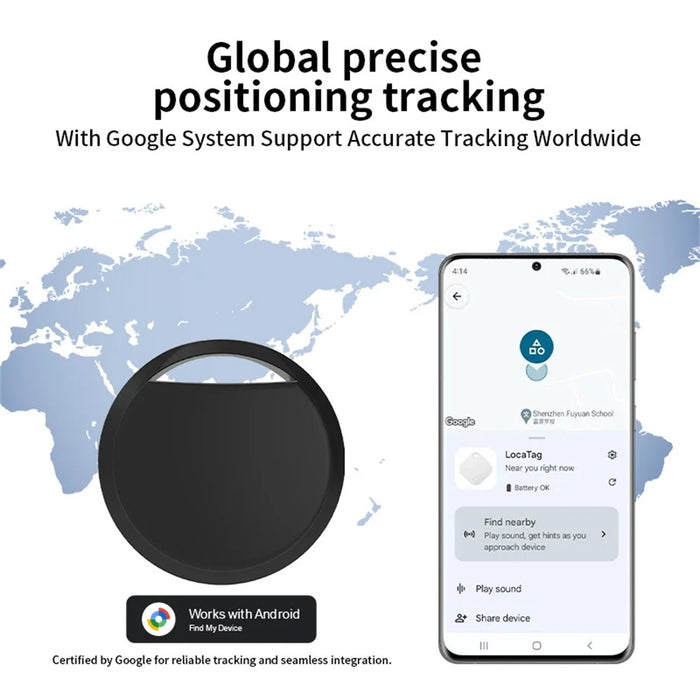 Tag13 Item Finder Eco-Friendly Smart Tracker Bluetooth-Compatible Anti-Lost Device for Google Android Only - Black - 2