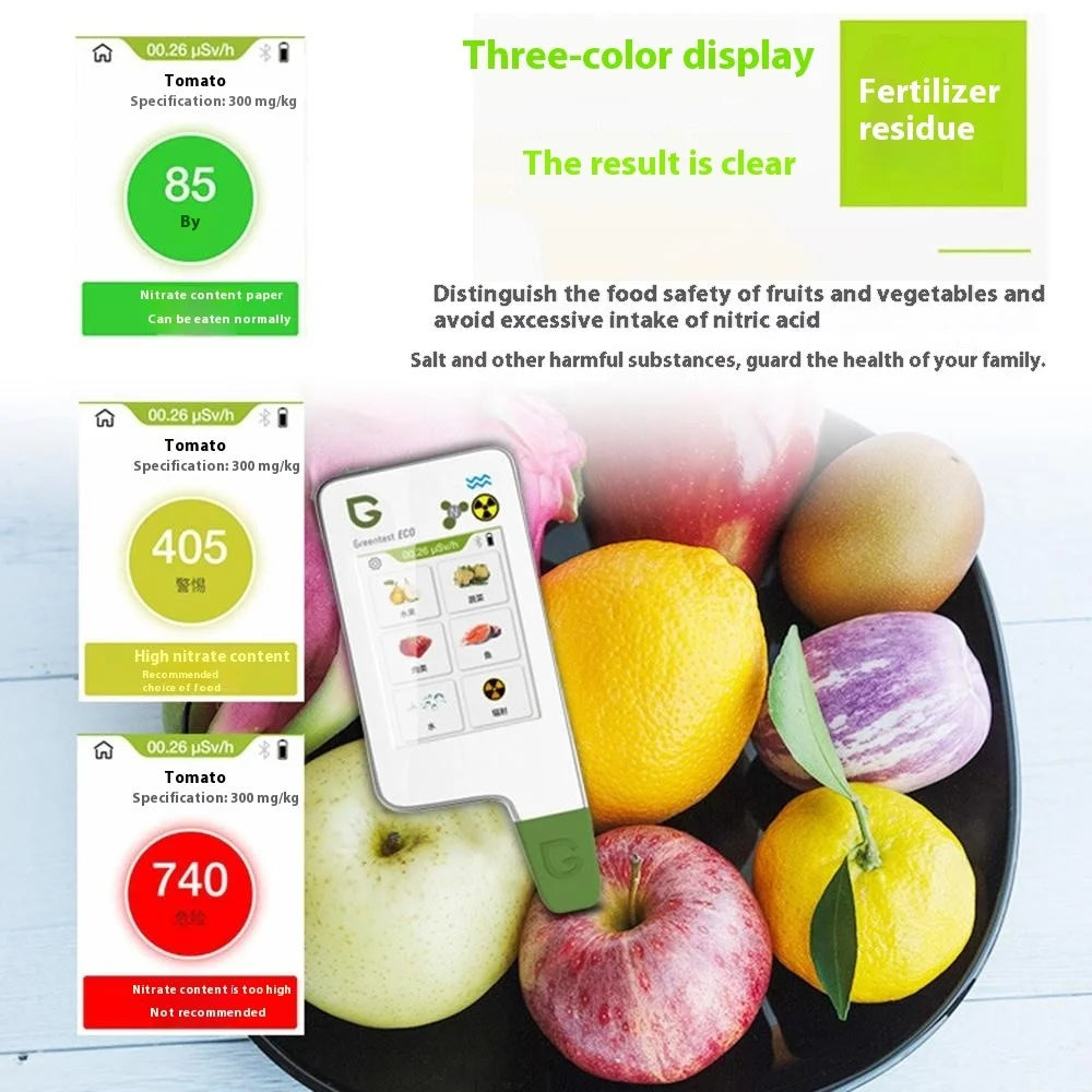 GREENTEST ECO6 Food Safety Tester for Fruits / Vegetables / Meat / Fish Nitrate Radiation Detector, EU Plug (BPA Free, No FDA) - White - 5
