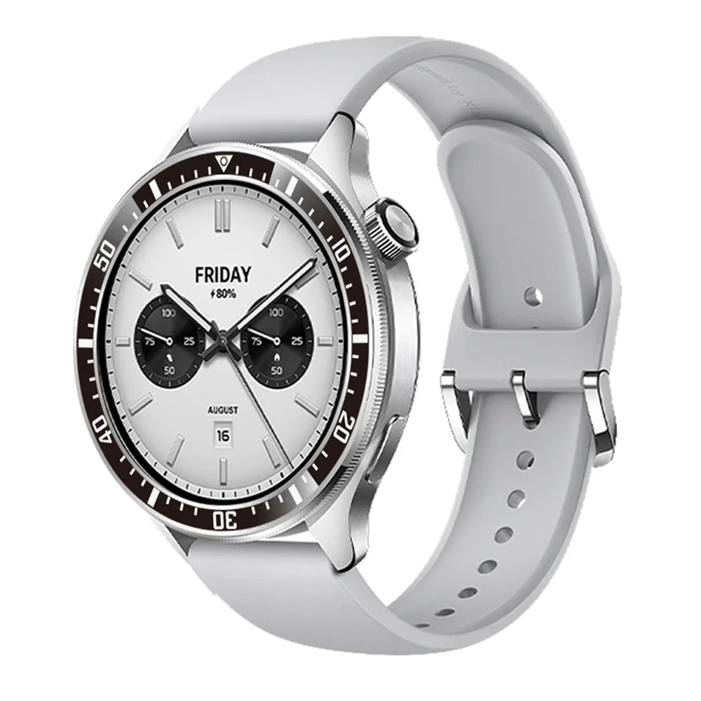For Xiaomi Watch S4  /  S3 Bezel Ring Anti Scratch Aluminum Alloy Adhesive Cover - Black  /  White Characters - 2