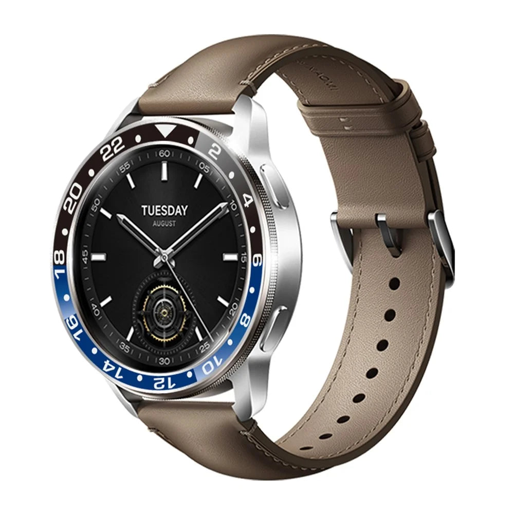 For Xiaomi Watch S4  /  S3 Bezel Ring Aluminum Alloy Dual Color Protective Cover - Black + Blue - 2