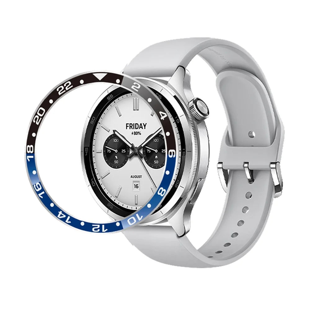 For Xiaomi Watch S4  /  S3 Bezel Ring Aluminum Alloy Dual Color Protective Cover - Black + Blue - 3