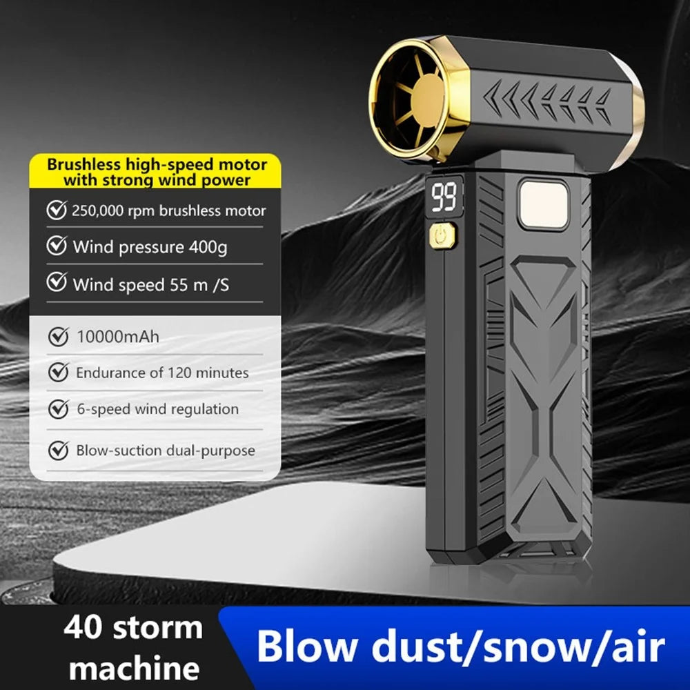 M18 65W Powerful Dual-Function Fan 10000mAh USB Rechargeable Blower  /  Suction Fan - Black - 2