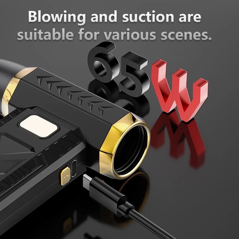 M18 65W Powerful Dual-Function Fan 10000mAh USB Rechargeable Blower  /  Suction Fan - Black - 4
