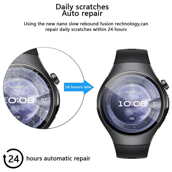 3Pcs For Huawei Watch 5 46mm TPU Watch Screen Protector Anti Scratch HD Clear Hydrogel Film - 3