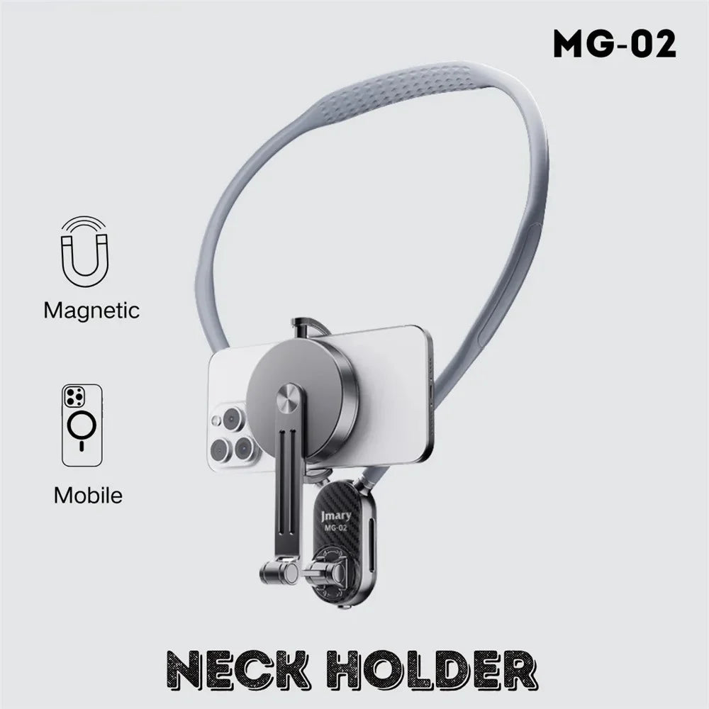 JMARY MG-02 Magnetic Neck Holder for Action Camera & Phone 360° Adjustable Silicone Necklace Mount - 2