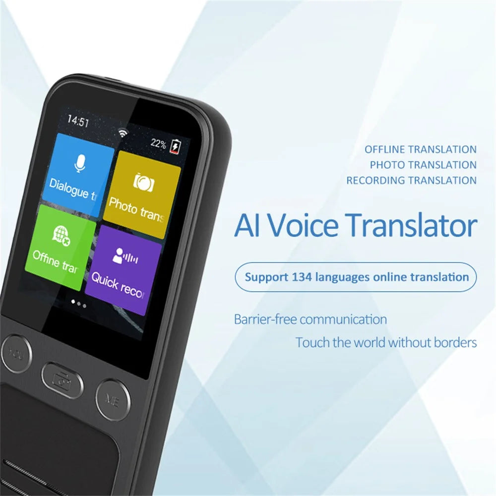 T16 134 Languages Online Translator 2.4 Inch WiFi Smart Voice Translator Photo Translation Device, 1+8GB - 6