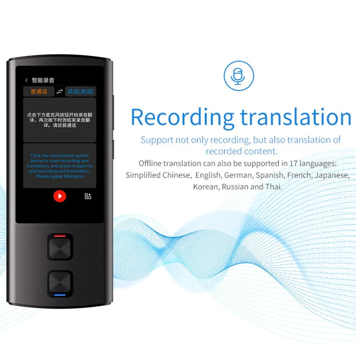 T17 138 Languages 3 Inch Smart Voice Translator WiFi Offline Photo Translation Travel Business Interpreter, 1+16GB - 4