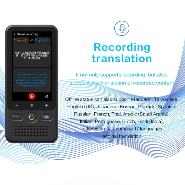 T18 3 Inch HD Screen 138 Languages Smart Voice Translator Online / Offline Photo Translation Device, 1+16GB - 3