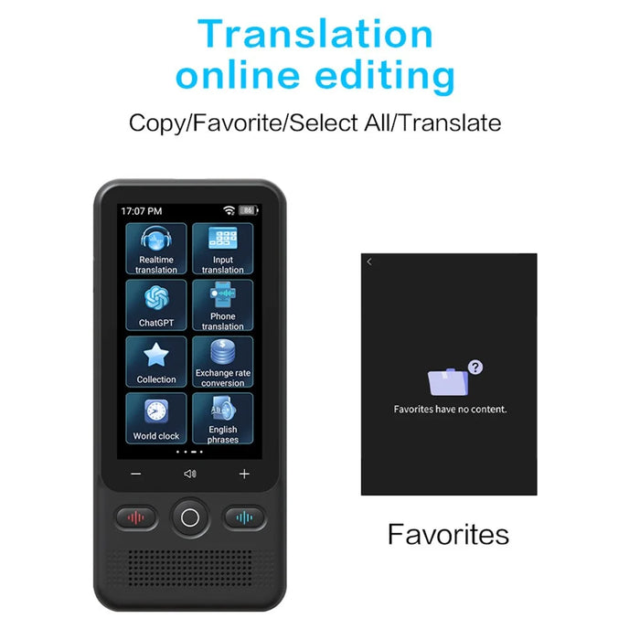T18 3 Inch HD Screen 138 Languages Smart Voice Translator Online / Offline Photo Translation Device, 1+16GB - 7