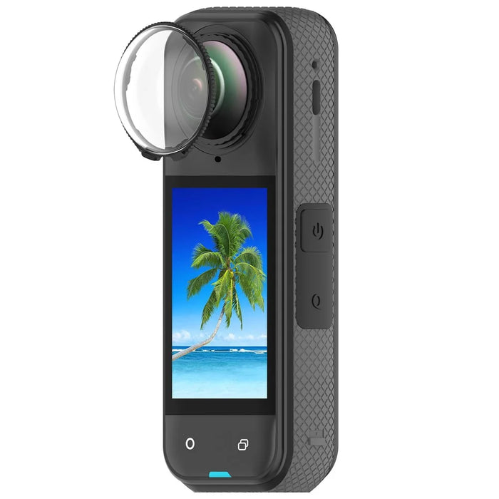 2PCS Lens Guards for Insta360 X4 Action Camera Clear Case PC Protective Lens Cover - Black - 3