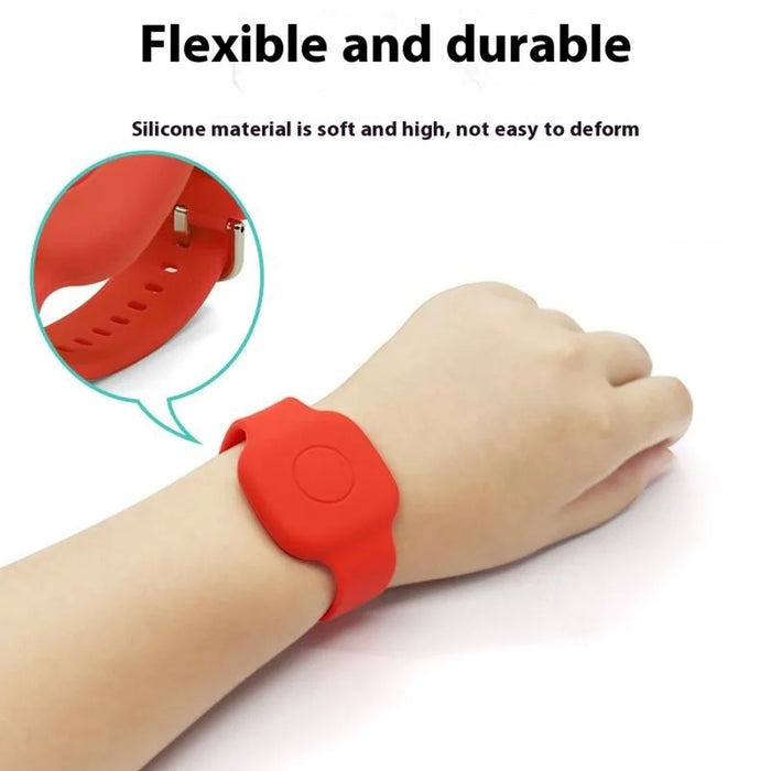 For Tile Mate (2024) Silicone Case Waterproof Adjustable Children Wrist Band Smart Tracker Watch Strap - Red - 3