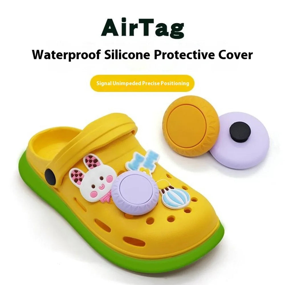 Waterproof Shoe Holder for Airtag Silicone Protective Case Cover for Kids Toddler - Midnight Green - 3