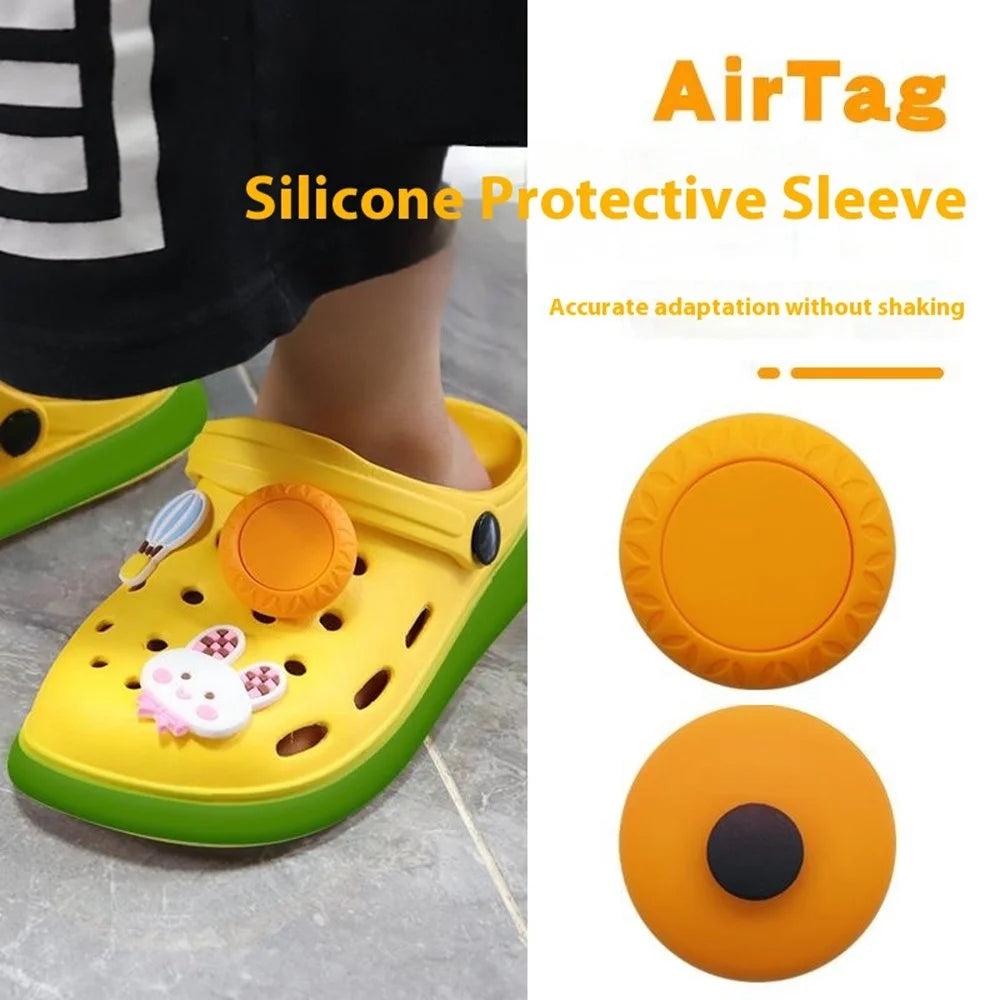 Waterproof Shoe Holder for Airtag Silicone Protective Case Cover for Kids Toddler - Midnight Green - 4
