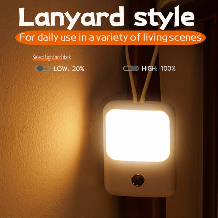 WD-005 Smart Motion Sensor Night Light Wireless Magnetic Round LED Lamp for Cabinet / Stairs / Hallway Wall Light - White - 5