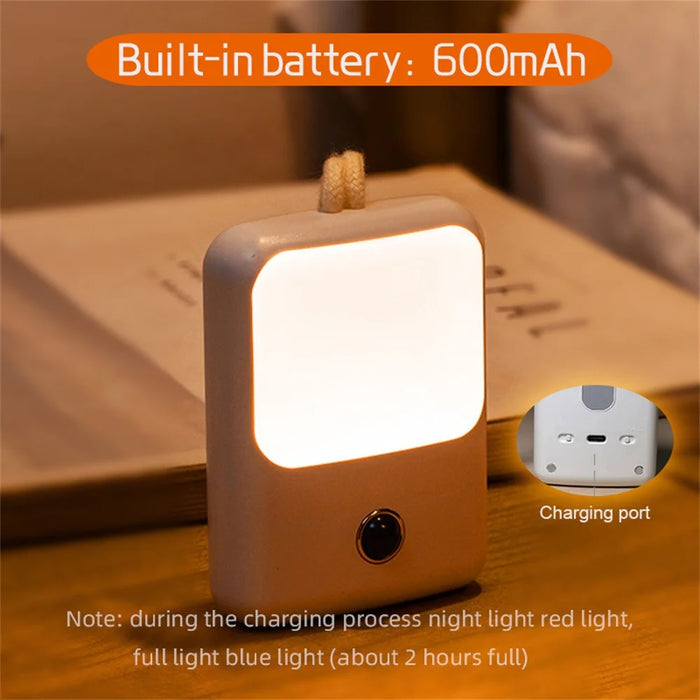 WD-005 Smart Motion Sensor Night Light Wireless Magnetic Round LED Lamp for Cabinet / Stairs / Hallway Wall Light - White - 7