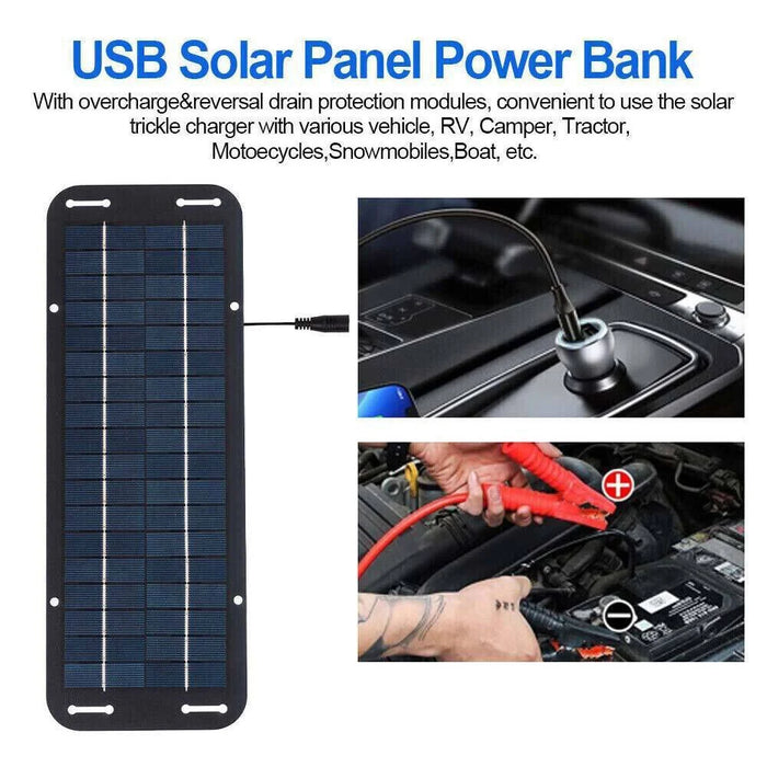 XXP335-125B 6W Polycrystalline Silicon Solar Panel 12V Car Battery Charger Maintainer with USB and DC Output - 3