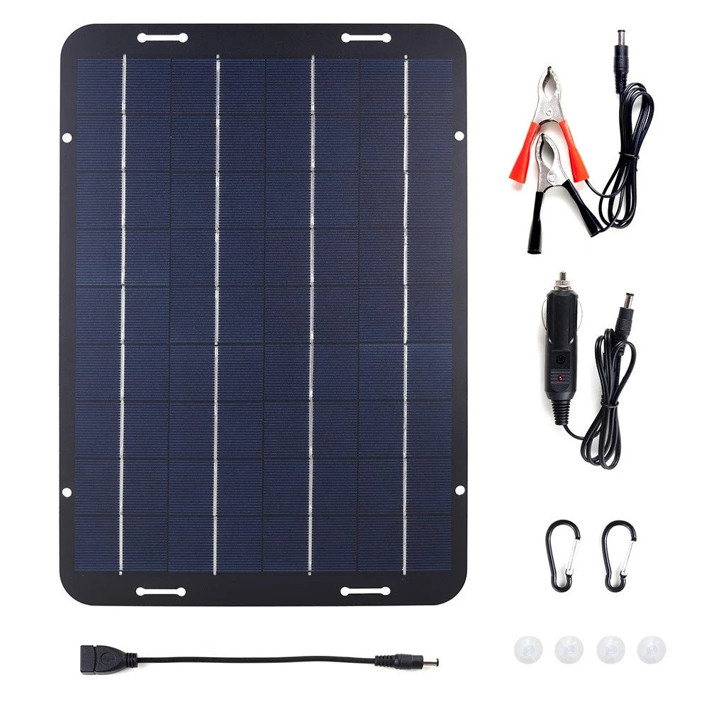 XXP330-230B For Car Battery Polycrystalline Silicon Solar Panel 12W Semi Flexible Maintainer with USB and DC Output - 1