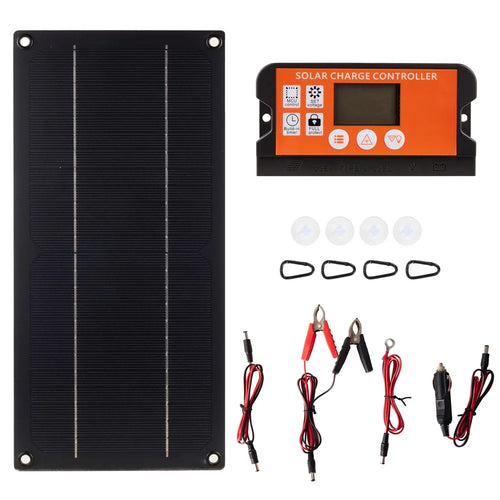 XXM300-145B 12V Car Battery Solar Panel Charger 10W Single Crystal Silicon Solar Maintainer, 6+60A - 1