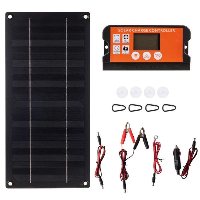 XXM300-145B 12V Car Battery Solar Panel Charger 10W Single Crystal Silicon Solar Maintainer, 6+60A - 1