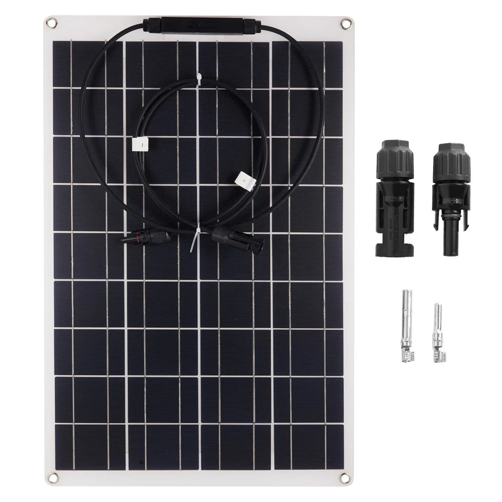XXM540-350MC4+MC4 RV Car Yacht 30W Monocrystalline Solar Panel Bendable Outdoor Solar Charging Board - 1