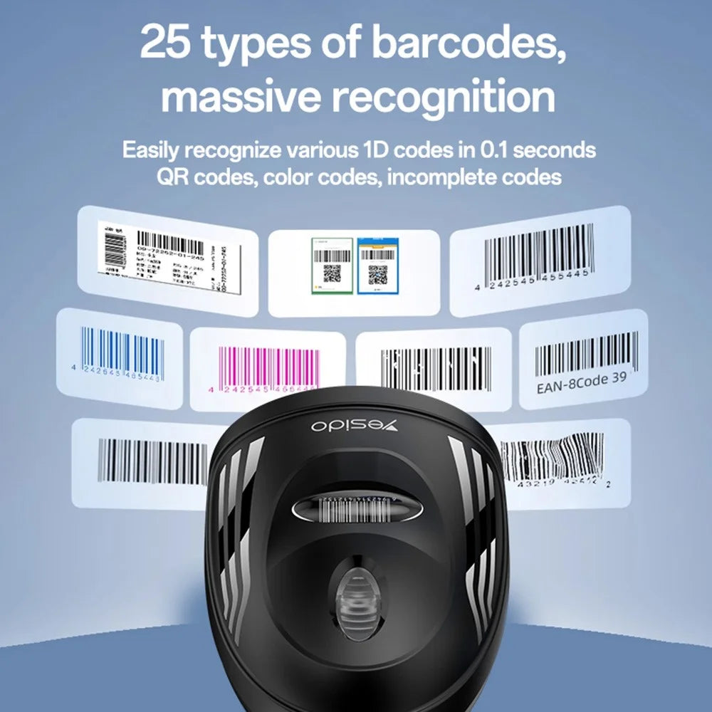 YESIDO EC21 1D 2D Barcode Scanner 1.6m Wired Handheld Bar Code Reader Scanning Device - 4