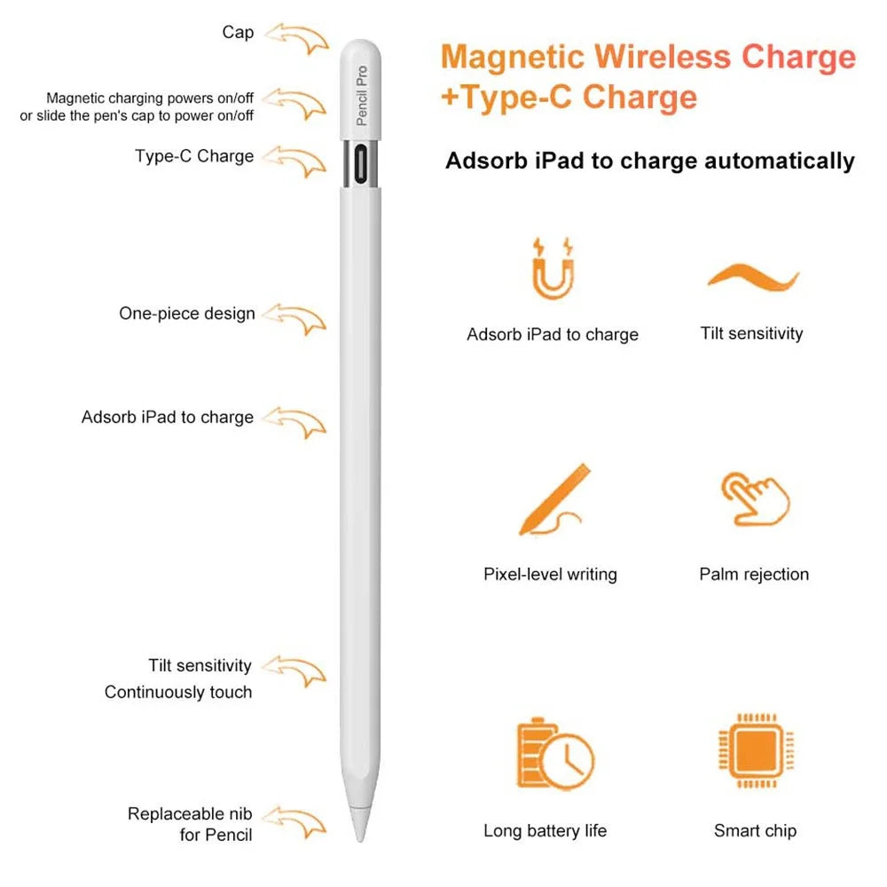 P24 Pro Stylus Pen For iPad Pencil Pro Stylus Capacitive Pen Wireless Magnetic Charging Drawing Pencil - 3