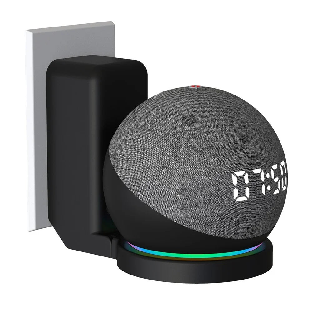 Wall Mount Bracket for Amazon Echo Dot (5th Gen) Speaker Holder Socket Organizer - Black - 2