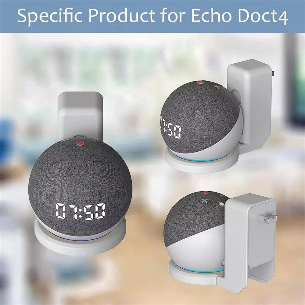 Wall Mount Bracket for Amazon Echo Dot (5th Gen) Speaker Holder Socket Organizer - Black - 4