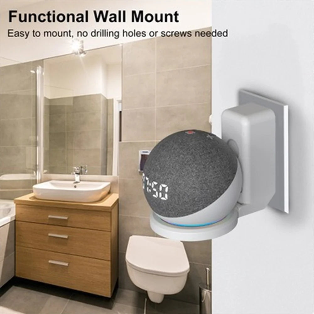 Wall Mount Bracket for Amazon Echo Dot (5th Gen) Speaker Holder Socket Organizer - Black - 6