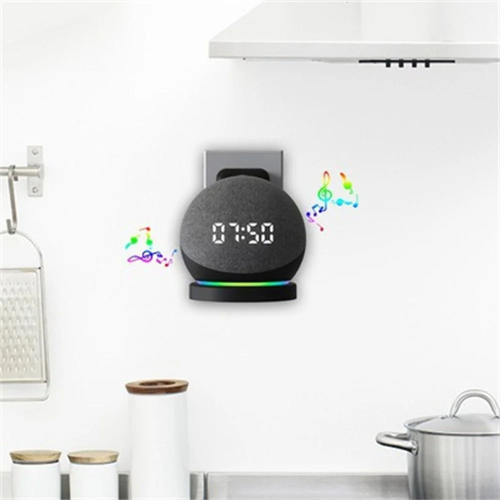 Wall Mount Bracket for Amazon Echo Dot (5th Gen) Speaker Holder Socket Organizer - Black - 7