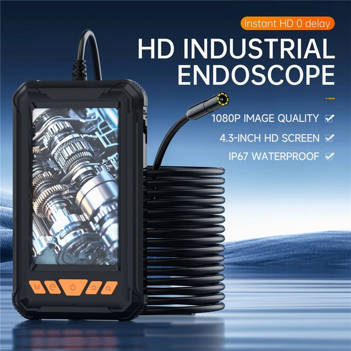 P380 10m Rigid Cable 4.3 Inch HD Screen Industrial Endoscope for Pipe Automotive Repair Camera with 8mm Lens - 2