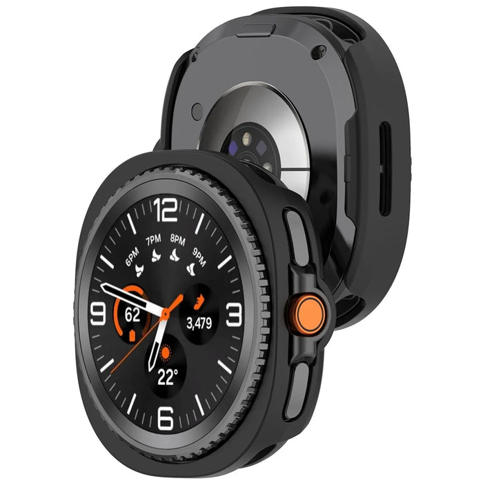 Protective Case for Samsung Galaxy Watch8 Classic 46mm Hollow Design Hard PC Watch Cover - Black - 6